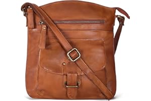 Oak Leathers Leather Crossbody Bag For Women With Adjustable Sling Strap - Medium Size Crossover Shoulder Handbag Purse
