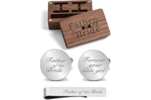 JUPPE Father of The Bride Cuff Links Tie Bar Set Personalized Wedding Cufflinks Gift for Dad Groom Father Husband