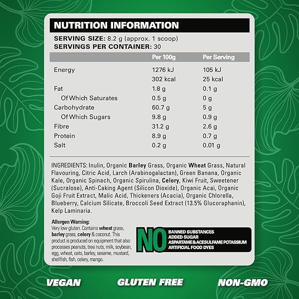 EHP LABS OXYGREENS SUPER GREENS POWDER – SPIRULINA & CHLORELLA SUPERFOOD, GREEN JUICE POWDER & GREENS SUPPLEMENTS WITH PREBIOTIC FIBRE, ANTIOXIDANTS & IMMUNITY SUPPORT, 30 SERVES (PINEAPPLE)