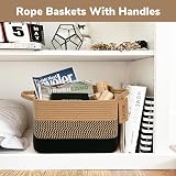 TIMEYARD Storage Basket Small Pack of 3 Jute Mix Black 33x25x23 cm view 7