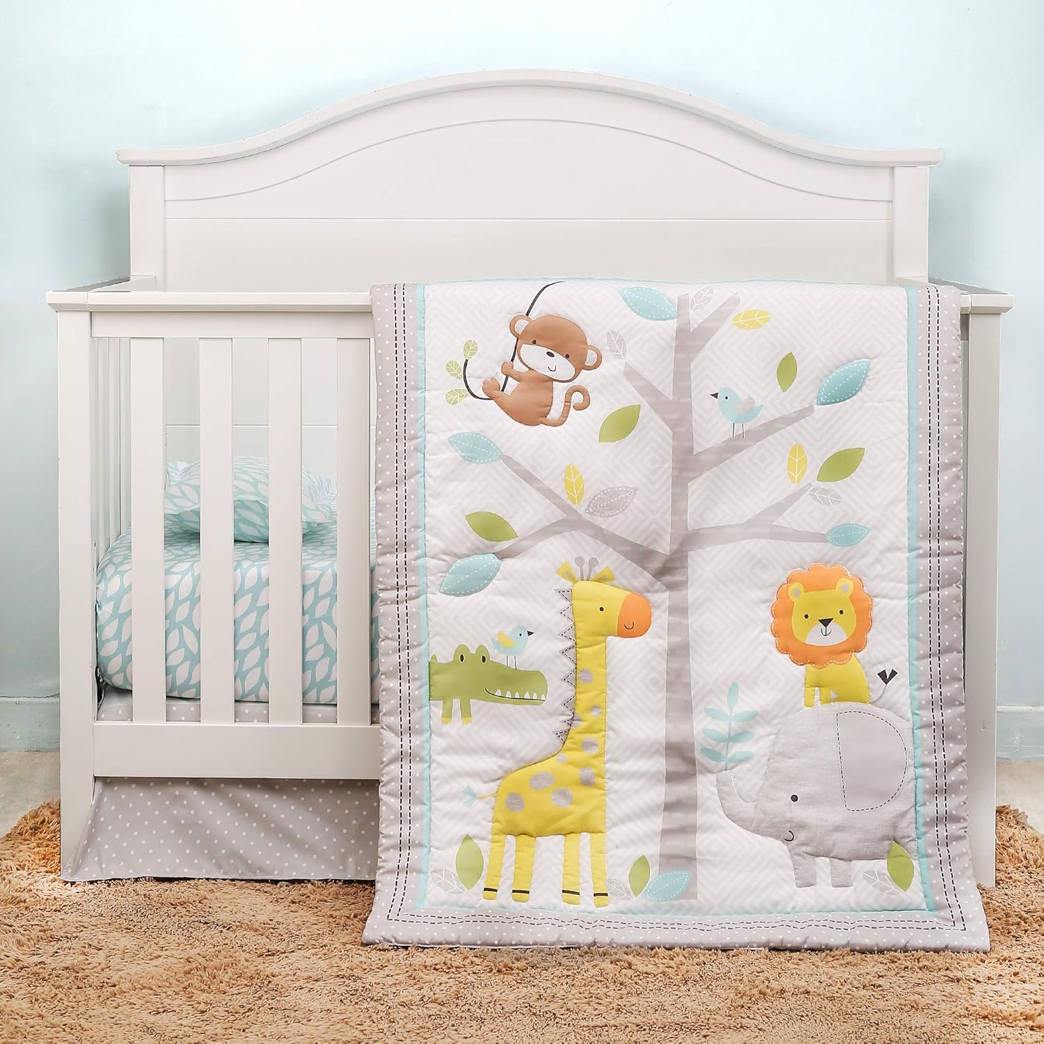 Orange Infinity 4 Piece Jungle Safari Crib Bedding Sets for