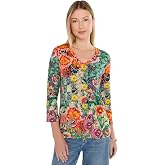 Johnny Was The Janie Favorite 3/4 Sleeve V-Neck Tee