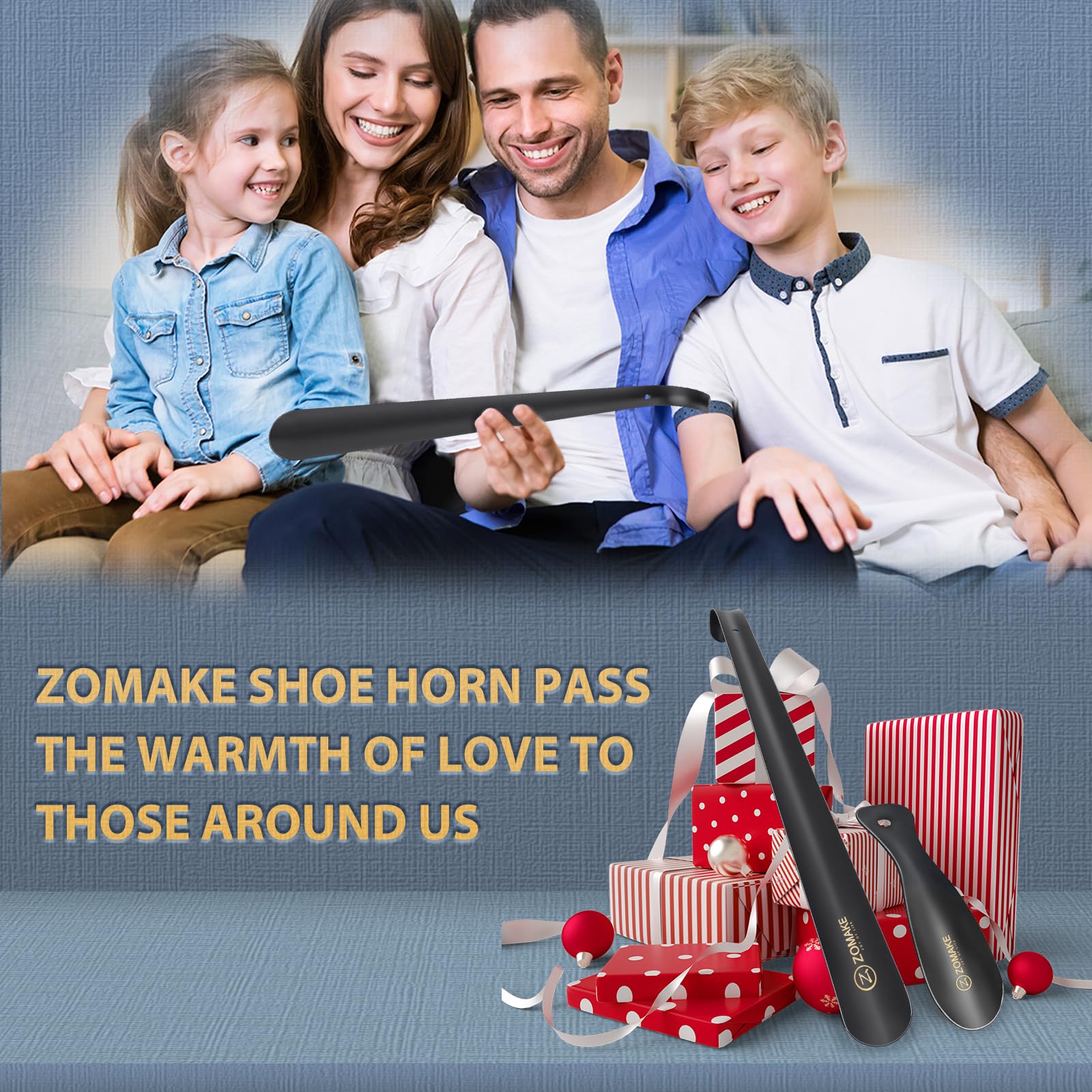ZOMAKE Shoe Horn Long Handle for Seniors Men Women,16.5