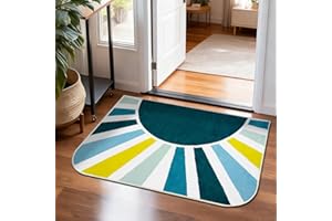 Bathroom Rug Mat 20x30, Soft Fluffy Rainbow Sun Bath Mats for Bathroom, Non Slip Machine Washable Bathmat for Shower Floor Tu