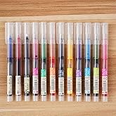 sencoo 12 pack Color Rolling Ball Pens Quick-Drying Ink 0.5 mm Extra Fine Point Pens Liquid Ink Pen Rollerball Pens