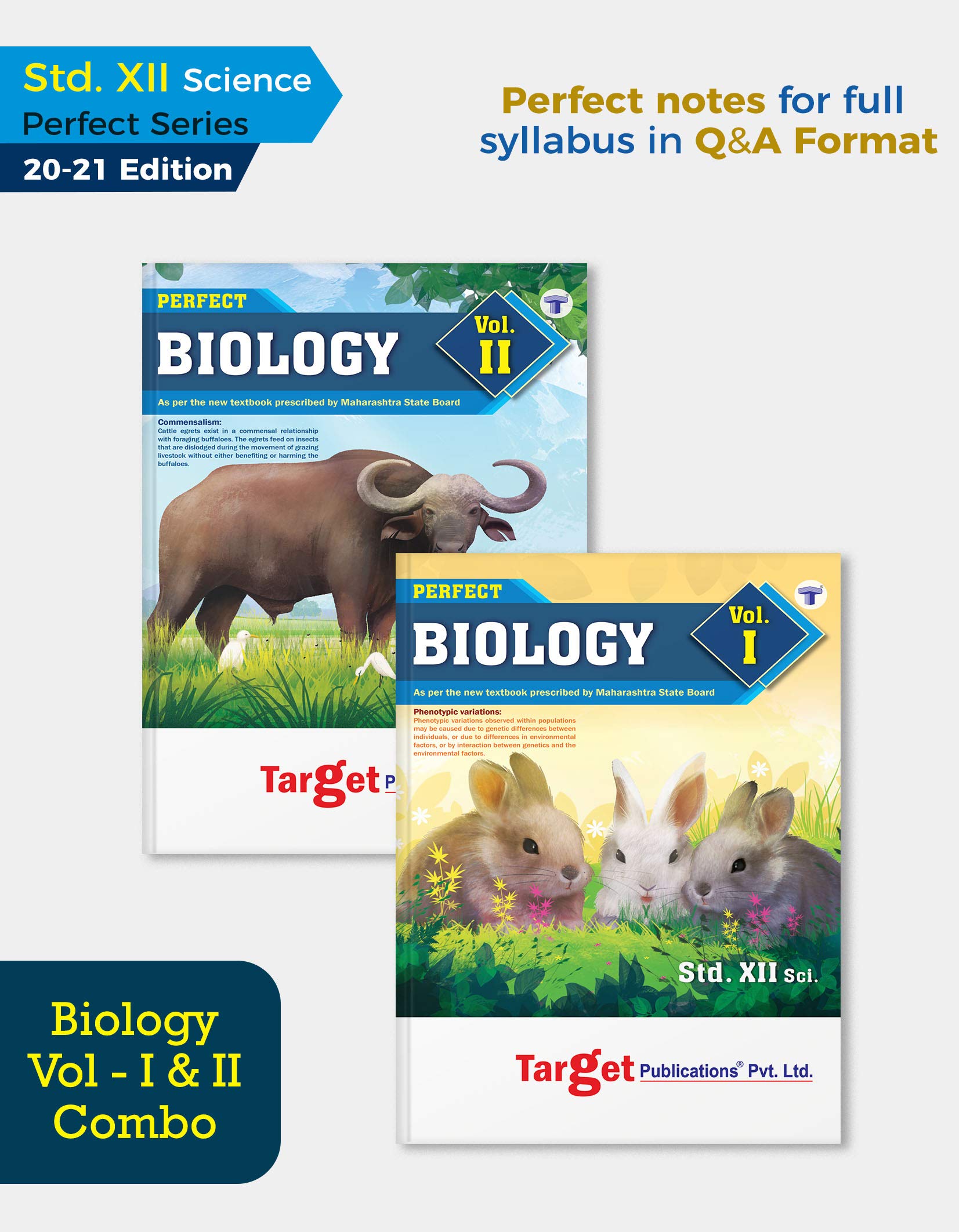 Std 12 Biology 1 and 2 Books | Science | Perfect Notes | HSC Maharashtra State Board | Based on the Std 12th New Syllabus | Set of 2 Books