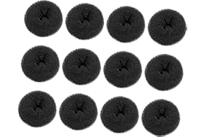 OUNONA 12pcs Small Hair Donut Bun Makers for Women and Soft Reusable Japanese Bun Shapers for Thick Hair
