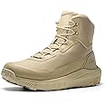 NORTIV 8 Men's Tactical Hiking Boot Lightweight Cushion Sole Boots for Work All Day Side Zipper Motorcycle Combat Military Boot Arch Support 8 Inches Terrascope