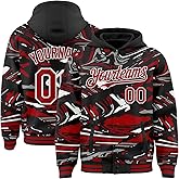 DZTEEKK Custom Hooded Sports Jackets Men Women Youth, Personalized Letterman Bomber Baseball Jacket Stitched Name Logo Number