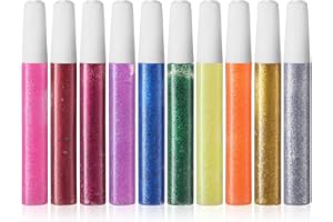 YWMIGL 10 Pcs 10 Color Glitter Glue Sticks for Crafts Perfect Glitter Stick for DIY Arts School Projects, Scrapbooking, and Art Creations (10 Color)