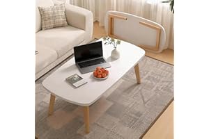 Foldable Coffee Table, 31.5×19.7×17.3Inch Wooden Folding Floor Table, Collapsible Center Table for Small Spaces, Modern Low C