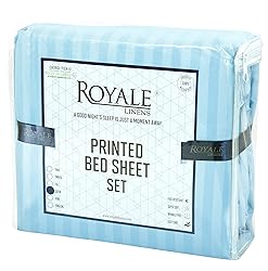 ROYALE LINEN Striped Bed Sheet Set - Brushed