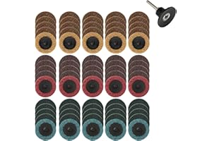 AOKLIT 60Pcs Sanding Disc 2 Inch Nylon Quick Change Discs with 1/4" Holders for Die Grinder Surface Polish Burr Rust Paint Re