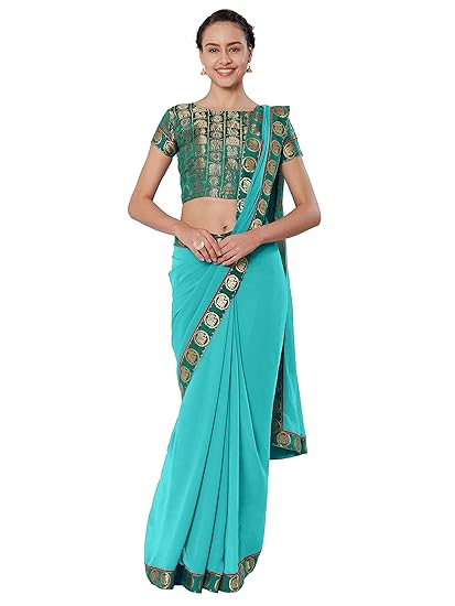 Womens Chiffon Saree With Blouse Piece