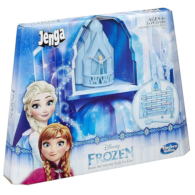 Jenga Hasbro B4503 Familienspiel - Disney Frozen Elsa - Heben Sie das Balkon-Spielzeug - Stapeln Tumble Tower