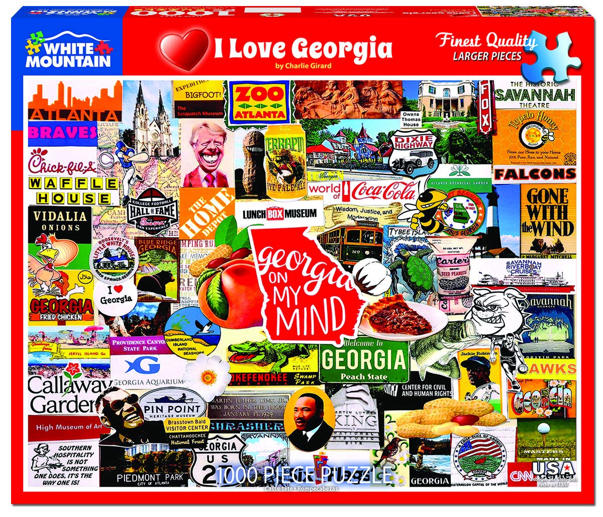 wmp White Mountain Puzzles I Love Georgia 1000 Piece Jigsaw Puzzle