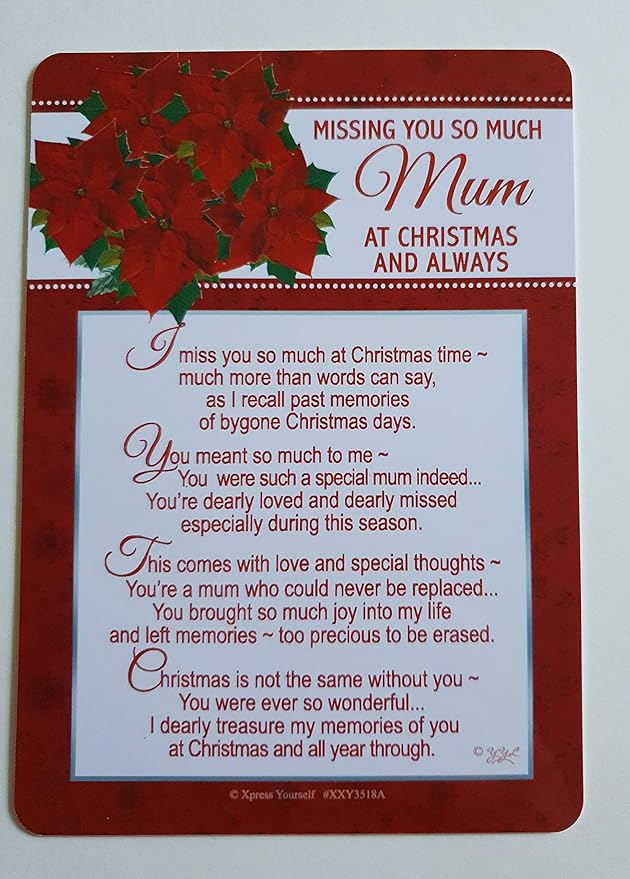 Grave/Memorial Card Missing You So Much Mum at Christmas and Always