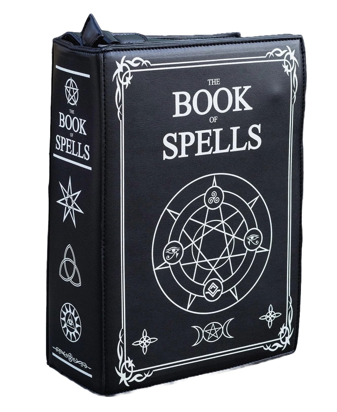 GOTHX LARGE BOOK OF SPELLS Cross Body Messenger Long Strap Hangbag Black Gothic Witchcraft Pagan Pentagram Occult Vegan Leather Festival Travel Bag