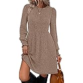 SAMPEEL Dresses for Women 2025 Long Sleeve Fall Fashion Casual Sweater Dress Trendy Outifts