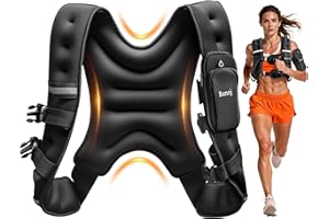 Renoj Weighted Vest for Women Men: 6lb/8lb/10lb/12lb/16lb/20lb Weight Training Vest for Workout, Running, Walking, Exercise, Weight Loss, Weight Lifting - With Reflective Strips and Storage Pocket