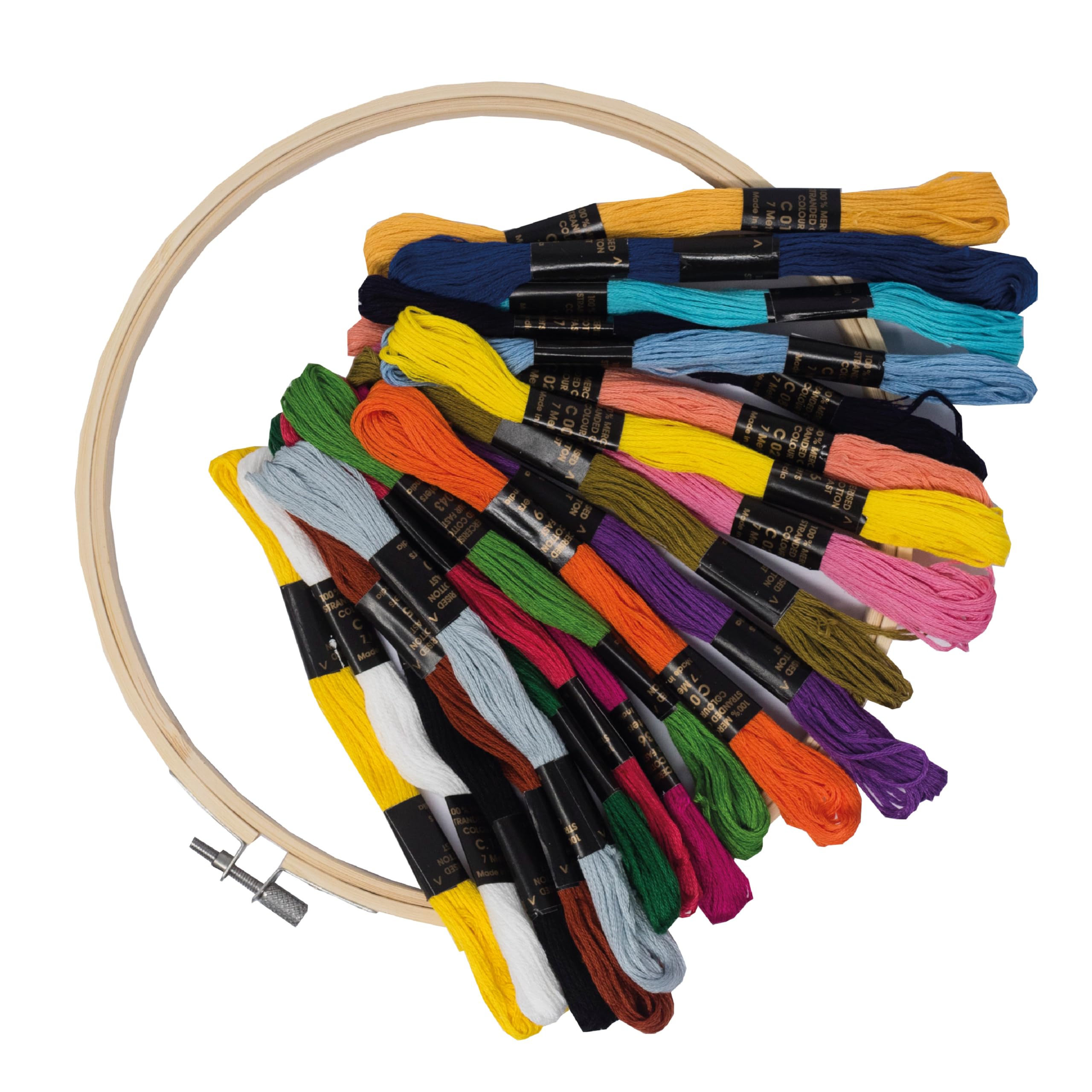 Korbond Embroidery Hoop & Embroidery Floss - x 1 8 Inch Embroidery Hoop Plus 20 Skeins of 6 Strand Embroidery Floss