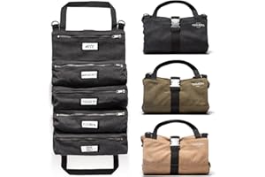 OFFICIAL TOOL ROLL Official Legacy Tool Roll Bag - Easy to Carry 5-Pocket Roll Up Tool Bag - Durable Canvas, Rust-Proof YKK Zippers & Secure Buckle - A Loving Gift for Dads, Mechanics, Electricians & Hobbyists | Black