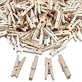 Aylifu Mini Wooden Pegs, 200 Pieces Mini Natural