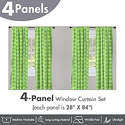 Ambesonne Lime Green Window Curtains Pack of