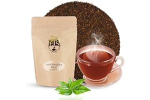 ENGLISH TEA STORE CO2 Decaffeinated Irish Breakfast Tea Pouches - 4oz | Loose Leaf Black Tea | Bold Full-Bodied Flavor | Blend of Assam and Kenyan Teas | Naturally Decaffeinated Using CO2 Process