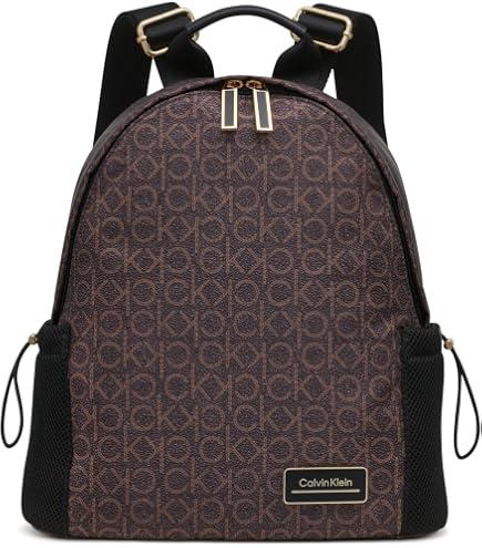 Calvin Klein Women's Myra Backpack for Women – Vegan Leather Convertible Sling Backpack, 2 Pockets, Mushroom, One Size