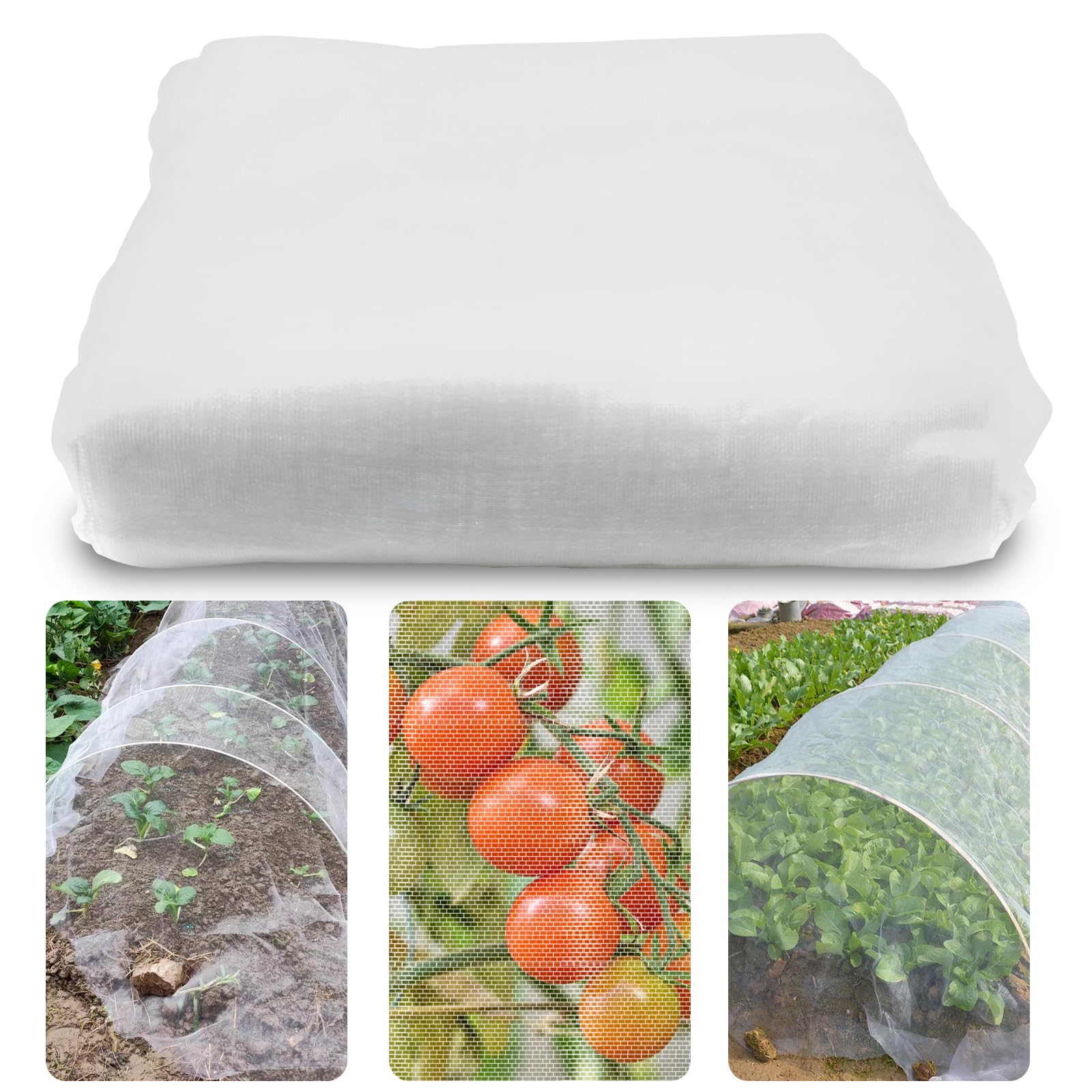 3x15M Garden Insect Netting, Fine Mesh Garden Mosquito Bug Net for Vegetables, Flowers, Fruits, Plants (3x15M)