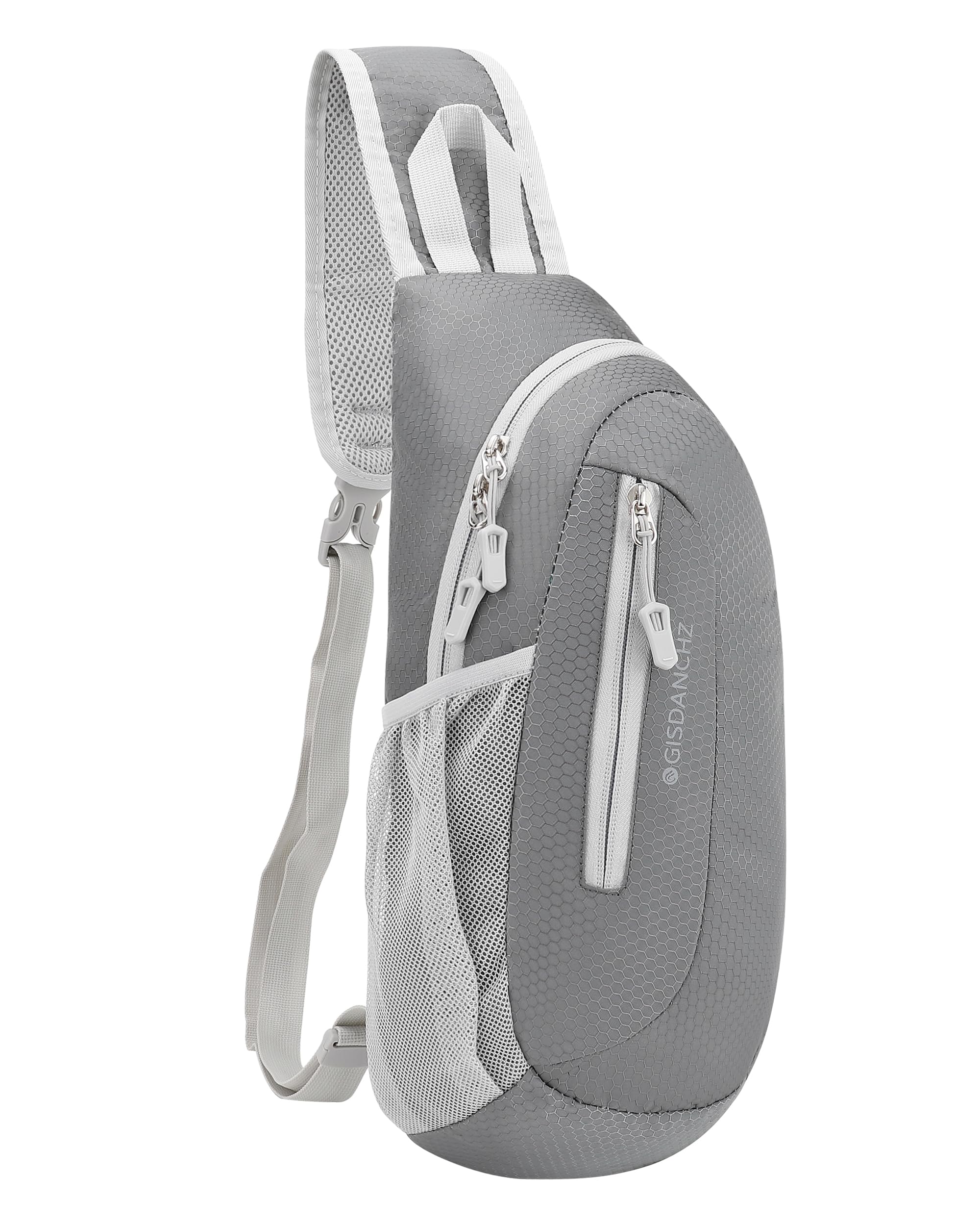 PivotWing Sling Bags For Men Women, Cross Body Bag Men Women Hiking Travel Sports Lightweight Shoulder Chest Bags Small Slim Sling Backpack Dog Walking Daypack Crossbody Bag Teal Light Gray