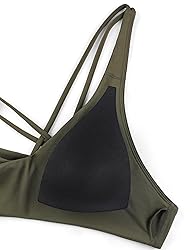 CRZ YOGA Womens V Neck Bikini Tops Twist Front