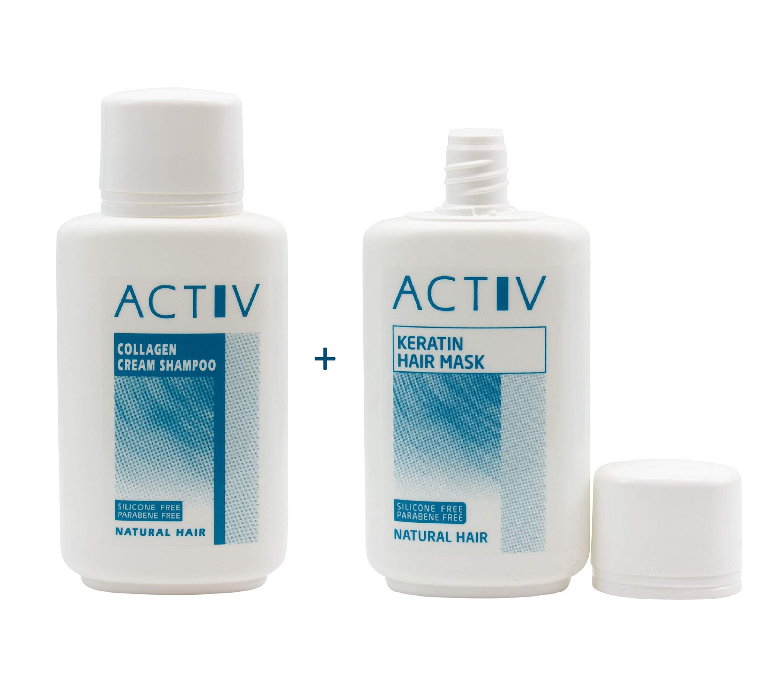 Luttmann GFH ACTIV Care Set Real Hair Wigs Collagen Cream Shampoo + Keratin Hair Mask - Extensions Toupees Hair Pieces Wigs