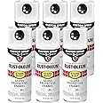 Rust-Oleum 376886-6PK Stops Rust Custom Spray 5-in-1 Spray Paint, 12 oz, Gloss White, 6 Pack