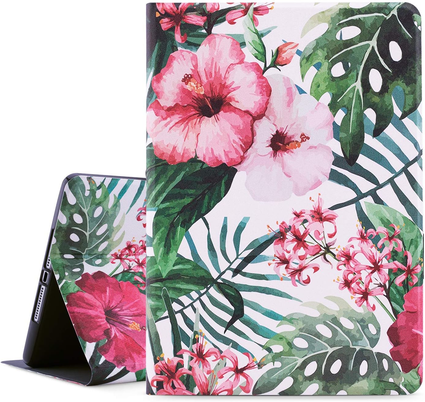 New iPad 9.7 inch 2018/2017 Case, Vimorco Premium Leather Case, Multiple Viewing Angles Stand, Shock-Absortion Rubber Cover for Apple ipad 5th 6th Generation, Also Fits iPad Air 2/ iPad Air (Flower)