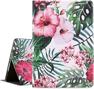 New iPad 9.7 inch 2018/2017 Case, Vimorco Premium Leather Case, Multiple Viewing Angles Stand, Shock-Absortion Rubber Cover for Apple ipad 5th 6th Generation, Also Fits iPad Air 2/ iPad Air (Flower)