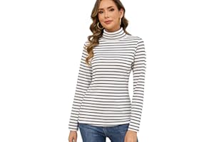 Ganado Turtleneck Thermal Long Sleeves Shirts for Women Fleece Lined Underwear Shirt Basic Tops Base Layer Undershirts