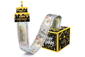 PAGATHER Birthday Money Box for Cash, Black Surprise Box Explosion Gift for Men, Billionaire Money Holder with Pull Out Card DIY Set