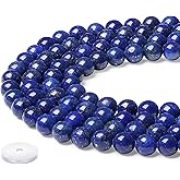 NUKAYAI Natural Lapis Lazuli Beads 100Pcs 8mm Blue Beads Loose DIY Round Stone Bead for Bracelet Necklace Earrings Making