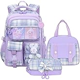 NSEQB Girls Backpack Set,Cute Kids School Backpack For Girls,Childrens Schoolbag For Elementary Primary