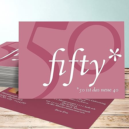 Geburtstagskarten zum 50 Geburtstag, Fifty Fifty Foto 5 Karten ...