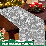 VALICLUD Silver Christmas Table Runner 275x28CM Snowflake Design view 4