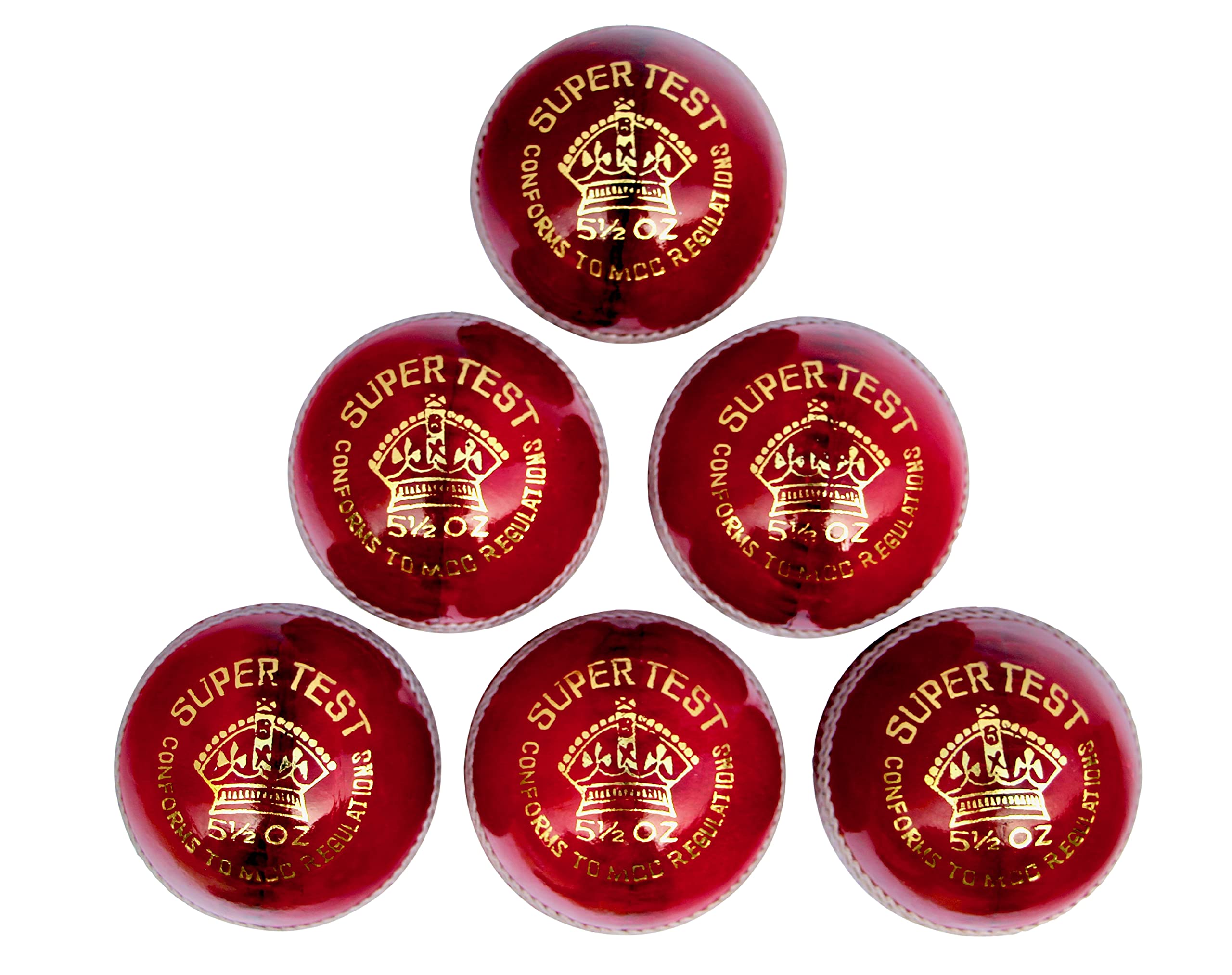 Cricket Balls - Red Leather Match Quality (box of 6 balls) - Senior
