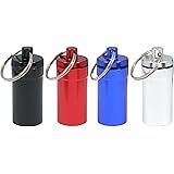 4pc Medium Size / MEDICAL ALERT - FIRST AID container PILL CASE Set - Key Chain - Water Resistant