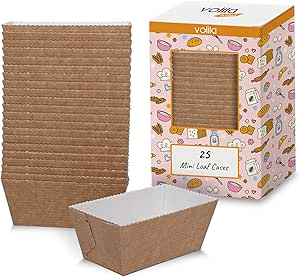 50 stuks mini rechthoekige taartvormen, papieren bakvorm 8 x 4 x 4 cm