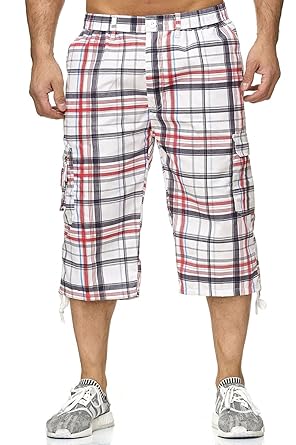 ArizonaShopping - Shorts Max Men Herren Cargo Freizeit 3/4 Hose Kariert H2263