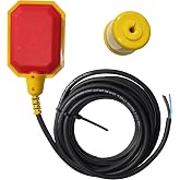 Float Switch for Sump Pump - 16-Foot Water Level Sensor with Honeywell Microswitch and Adjustable Tether Length for Ground Water Bilge Pump and Water Tank &ndash; Non-Corrosive PP Casing, Rated to 13 Amps