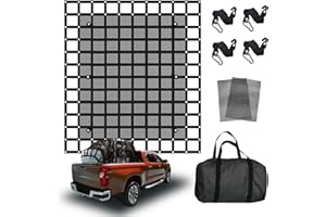 Goyappin 96” x 81“ Heavy Duty Cargo Net with Mesh, Truck Bed Net with J Hooks Accessories, 1100lbs Load Bearing Capacity, Tru
