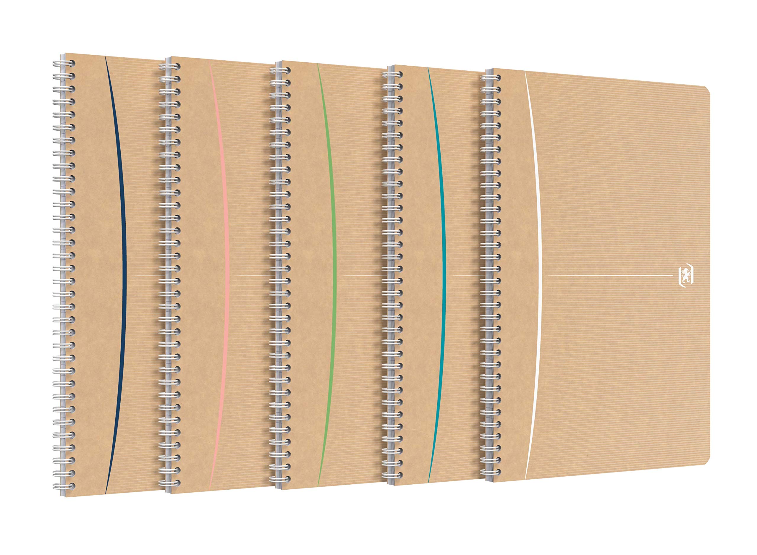 Oxford Touareg A4 Notebook 5 mm Small Squares 100 Pages Recycled Paper Spiral Bound Kraft Cover Random Colour